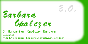 barbara opolczer business card